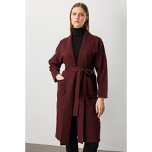 On Triko Ontriko Beli Kuşaklı Şal Yaka Hırka 60900-26K