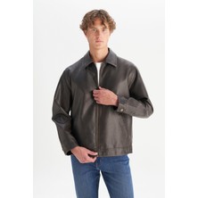 Wrangler Regular Fit Normal Kesim Gömlek Yaka Cepli Deri Ceket