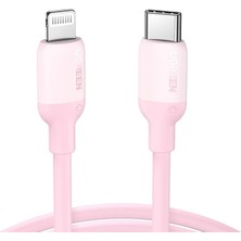 Type-C To Lightning iPhone Data ve Şarj Kablosu Pembe 1.5 Metre