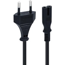 Ps5/ Ps4/ Ps3 / Xbox Series S-X Uyumlu 2 Pinli 1.5 Metre Güç Kablosu Teyp Fişi, Radyo Fişi, LED Tv Elektrik Fişi 2pin Güç Kablosu
