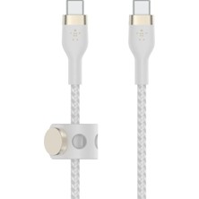 Boostcharge Pro Flex Örgülü USB C Tipi - C Kablosu (1m/3,3ft), Usb-If Sertifikalı Güç Dağıtımı Pd Hızlı Şarj Kablosu - Beyaz