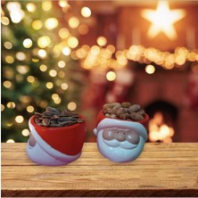 Empressco Kırmızı Noel Baba Mumluk ve Çerezlik, Dekoratif Tabak Seti, Sıcak ve Şık Hava Katıyor