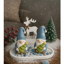 Empressco Renkli Noel Cücesi ve Gnome, 2'li Sepetli Dekor Seti
