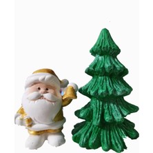 Empressco Renkli Noel Baba ve Ağaç Teraryum Minyatür Dekoratif Figürler, Şık ve Hoş Tasarım