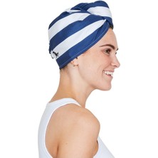 & Bay Turban Saç Havlusu - Ev ve Plaj Için - Süper Emici, Hızlı Kuruma - Cabana - Whitsunday Mavisi, Tek Beden