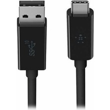 USB 3.1 Usb-C - Usb-A Kablosu, 0,9 M (Usb-If Sertifikalı, 10 Gbps, Ultra Hd 4k), Siyah