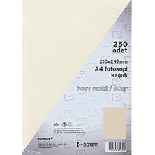 A4 Renkli Fotokopi Kağıdı, Ivory, 250 Yaprak