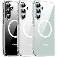 Samsung Galaxy S24 Fe Için Kılıf Kamera Korumalı Magsafe ile Uyumlu Wireless Şarj Özellikli Şeffaf Kılıf (Şeffaf, Samsung Galaxy S24 Fe)