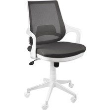 Beyaz Çalışma Koltuğu, Ofis Sandalyesi, Bilgisayar Koltuğu, Bilgisayar Ofis Koltuğu (Antrasit Kumaş)