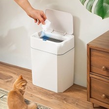 4147 Hareket Sensörlü Sessiz Kapatma Çöp Kutusu Banyo Mutfak Çöp Kovası Kapaklı Banyo Çöp Kovası