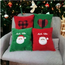 Empressco Yeşil Çocuk Odası Dekoratif Pelüş Noel Baba Yastık 30X30