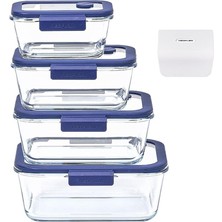 Fika Glace Vakumlu Cam Saklama Kabı Seti Mavi 5 Parça D-NEOBGLS05