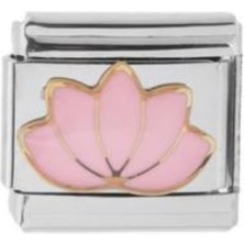 Alya's Aksesuar 316L Yüksek Kalite Paslanmaz Çelik Italyan Bilekli Charmı-Pembe Çiçek