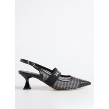 Valentino Siyah Deri  Kadın Topuklu Ayakkabı