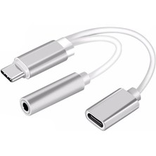 HY-XO40 Gri Typec To 3.5 Jack+Typec Metal Çevirici