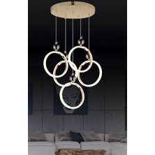 Yldrm Ld 073 5 Model Gold 3 Renkli Salon ve Oturma Odası Için Ideal Alüminyum Avize, 35X70