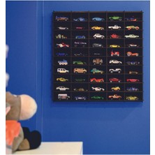 Empressco Renkli Oyuncak Araba Rafı Seti, 50'li, Şık ve Şeffaf Tasarım