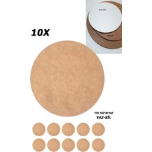 Empressco 10 Adet 30 cm Yuvarlak Ahşap Supla, Yaz-Sil Boyanabilir, Çocuklar Için Eğlenceli Oyuncak