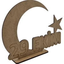 Empressco Ahşap Boyama 29 Ekim Cumhuriyet Bayramı Ay Yıldız Figürü, Mdf Çocuk Atölyesi (Demonte)
