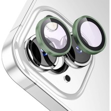 Ennar Apple iPhone 15 Plus Gerçek Cam Safir Lens Koruma Yeşil