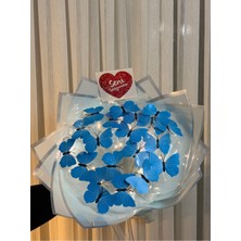 Brk Accessory Sevgililer Gününe Özel 20'li Mavi Ledli Kelebek Buketi