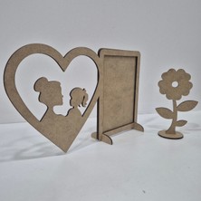 Empressco Renkli Kız Çocuk Çerçevesi, Ahşap Boyama, Demonte, Anneler Günü Hediyesi