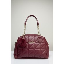 Random Shopping Ponpon Detaylı Kapitone Omuz Çantası