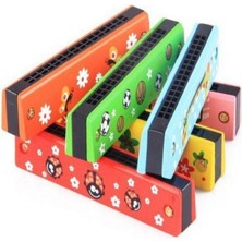 Empressco Renkli Desenli 6 Adet Ahşap Çift Sıralı Mızıka, 16 Delikli, Çocuklar Için Eğlenceli Müzik Aleti