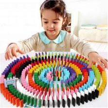 Empressco Renkli 100 Parça Ahşap Domino Seti, Eğlence ve Strateji Oyunu Için Ideal Seçenek