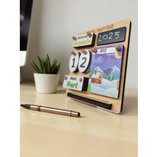 Empressco Çocuklar Için Renkli Kare Masa Takvimi, Türkçe-Ingilizce, Beyaz Renk