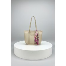 Random Shopping Fularlı Cep Detaylı Fermuarlı El ,kol ve Omuz Çantası 30/35 cm