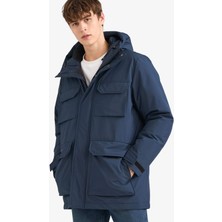 DeFacto Su İtici Regular Fit Kapüşonlu Çift Cepli Fermuarlı Çıtçıtlı Mont F5701AX25WN