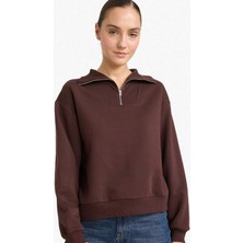 DeFacto Regular Fit Yarım Fermuarlı Balıkçı Yaka Basic Düz Sweatshirt G4761AX25WN