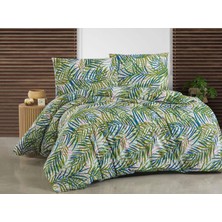 Cotton Collection Kreton Çift Kişilik Nevresim Seti Green Living