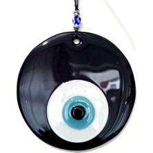 Defne Toprak Nazar Boncuklu Siyah Cam El Yapımı Duvar Süsü