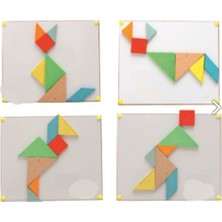 Empressco Mıknatıslı Tangram ve Yazı Tahtası, Beyaz, Eğlenceli ve Öğretici Oyun Seti