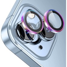 Ennar Apple iPhone 15 Metal Çerçeveli Kamera Koruyucu Lens Renkli