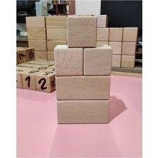 Empressco Doğal Kayın Ağacı Ahşap Küp Blokları, 5'li, Ham ve Zımparalı Set