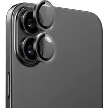 Ennar Apple iPhone 16 Plus Gerçek Cam Safir Lens Koruma Siyah
