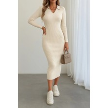 Çamaşır Kenti Kadın Uzun Kollu Triko Elbise