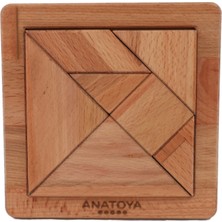 Empressco Kahverengi Tangram Puzzle Eğlenceli Öğrenme Oyunu Çocuklar Için