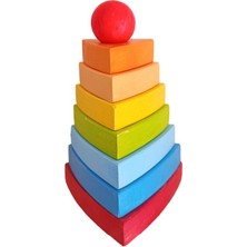 Empressco Renkli Ahşap Eğitici Üçgen Kule Seti, Çocuklar Için Keyifli ve Öğretici Oyun Aracı