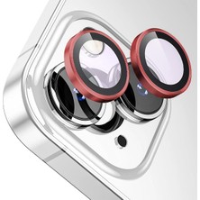 Ennar Apple iPhone 14 Plus Gerçek Cam Safir Lens Koruma Kırmızı
