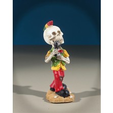 Elifeshop Gotik Tasarım Kurukafa Solist Müzisyen Heykel Masaüstü Biblo 19 Cm. – Yeni Yıl Ofis Ev Hediyesi