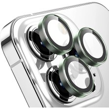 Ennar Apple iPhone 13 Pro Max Gerçek Cam Safir Lens Koruma Yeşil
