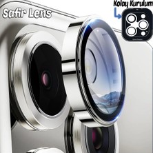 Ennar Apple iPhone 15 Pro Gerçek Cam Safir Lens Koruma Gümüş