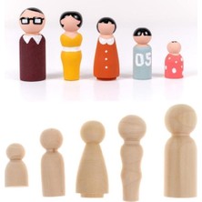 Empressco Çocuklar Için Çok Renkli Ahşap Dekoratif Peg ve Aile Boyama Seti