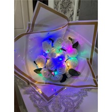 Teknoloji Group 14’lü Beyaz Ledli Yapay Gül Buketi