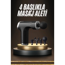 Venüs Shopping Profesyonel Masaj Tabancası Sporcu Masaj Aleti 4 Başlıklı Şarjlı Titreşimli