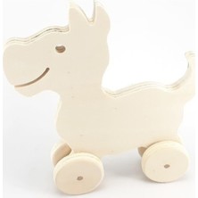 Empressco Ahşap Boyama Oyuncağı Köpek, Beyaz, Eğlenceli ve Güzel Tasarım